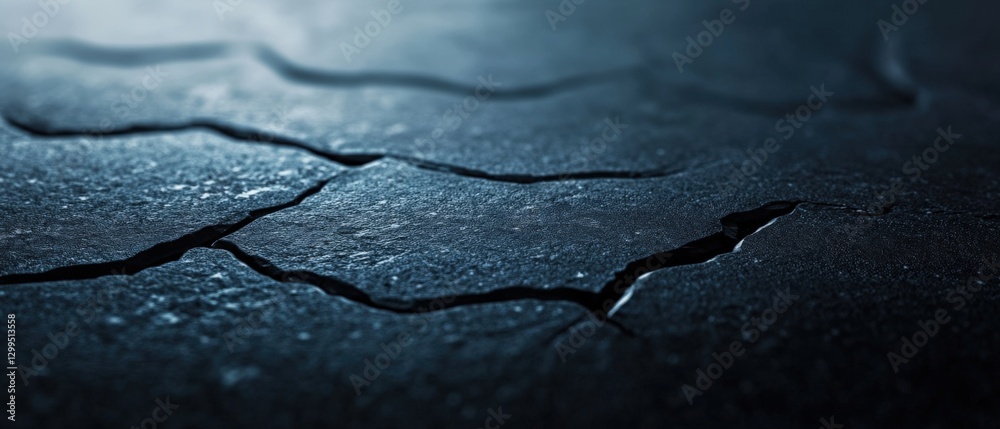 Obraz premium Cracked Dark Stone Surface Texture Background
