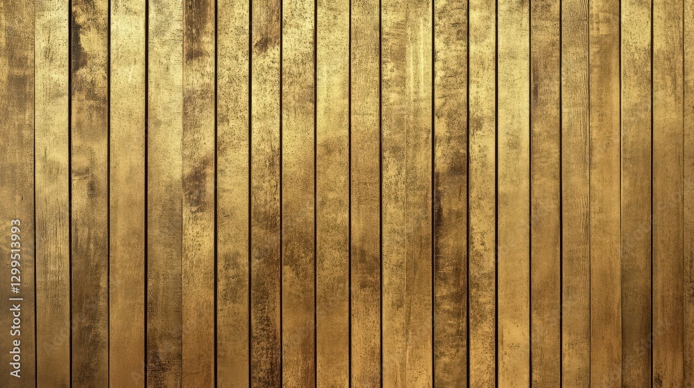 Obraz premium Gold painted vertical wooden planks background