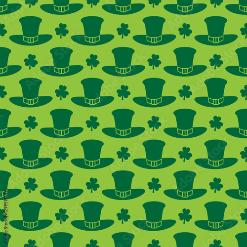 St. Patricks Day seamless pattern. Green Saint Patricks Day backdrop. Vector background for textile, fabric, wallpaper, wrapping paper, scrapbooking, etc.