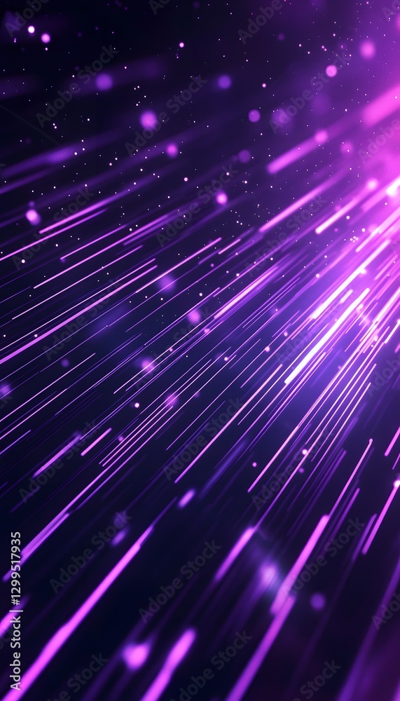 Obraz premium Diagonal purple lines and particles create abstract modern effects