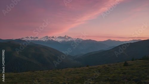 sunset in the mountains