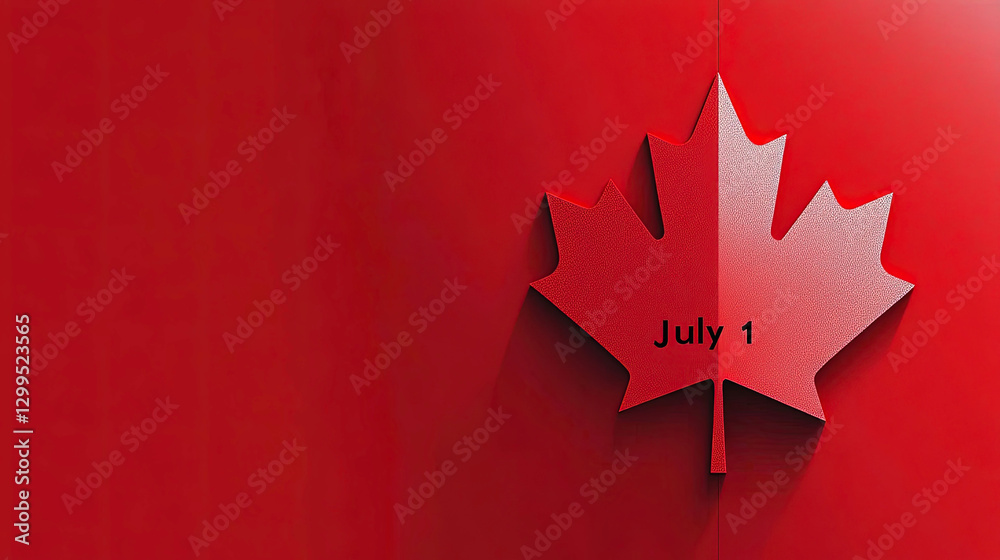 Deep Red Design Celebrating July With Canadian Flag Inspiration for Canada Day Festivities