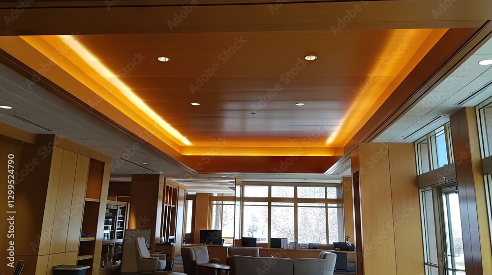 A leak-free, freshly renovated ceiling reflecting warm lighting for a clean and modern look. A leak-free, freshly renovated ceiling reflecting warm lighting for a clean and modern look.