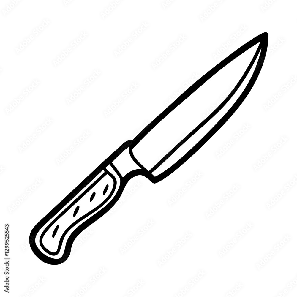 Fototapeta premium Kitchen knife icon with sleek design, culinary tool concept