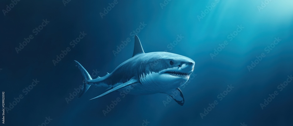 Naklejka premium Great White Shark in the Ocean