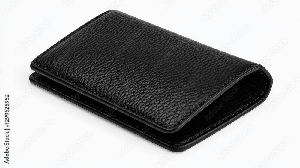 Black Leather Wallet on White Background Black Leather Wallet on White Background