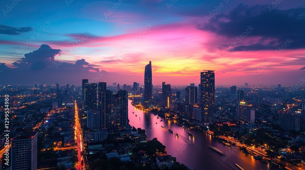 Fototapeta premium IoT for Smart Cities: Building Smarter, More Sustainable Cities with IoT Technologies, Enhancing Urban Planning, Traffic Management, Energy Efficiency, and Public Safety for a Connected Future.