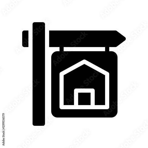 Free Download real estate sign glyph icon - GFXLoad