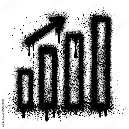 Graffiti Business graphics and charts sprayed with black spray paint