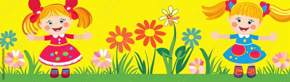 Happy girls in garden background. Possible stock photo use Happy girls in garden background. Possible stock photo use