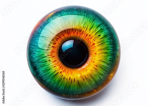 Googly Eyes Long Exposure Photography: Whimsical, Isolated White Background Stock Photo
