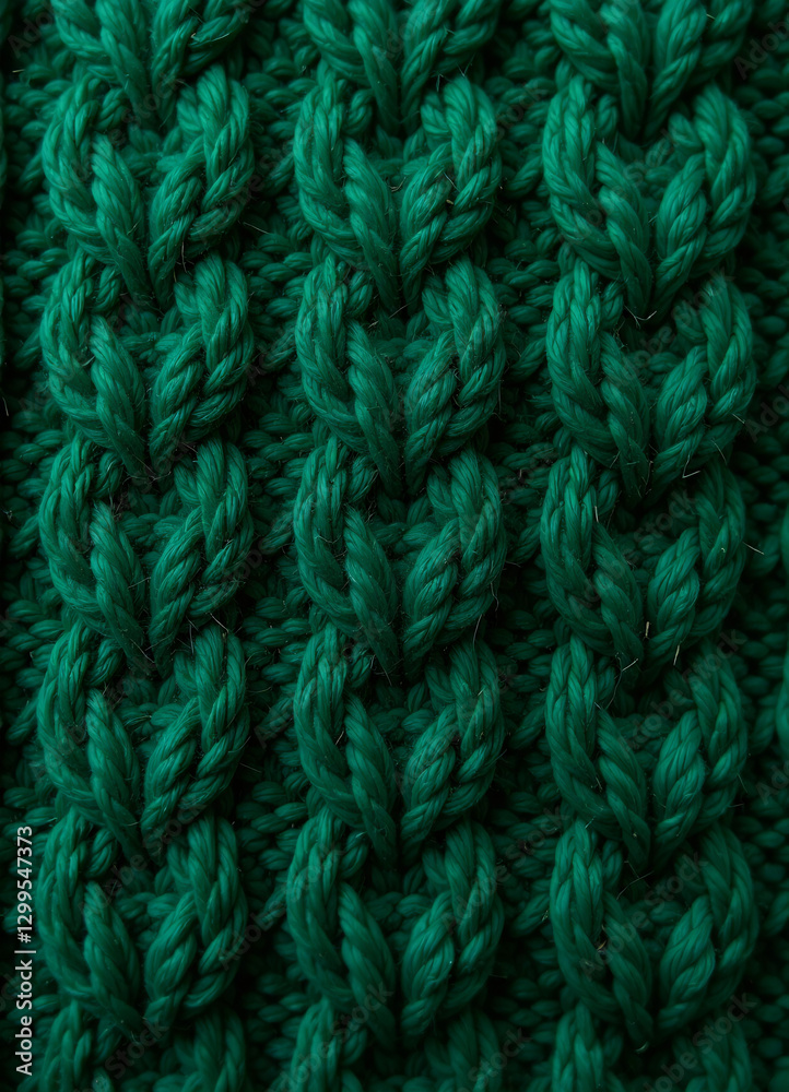 texture of smooth knitted green sweater with pattern flat lay style close up new falce image