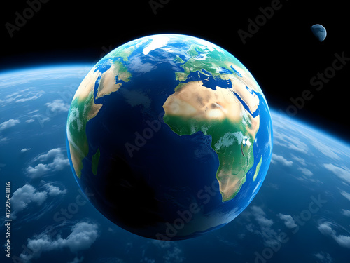 digital image of Earth, the 'Blue Planet', highlighting its unique beauty and diversity.