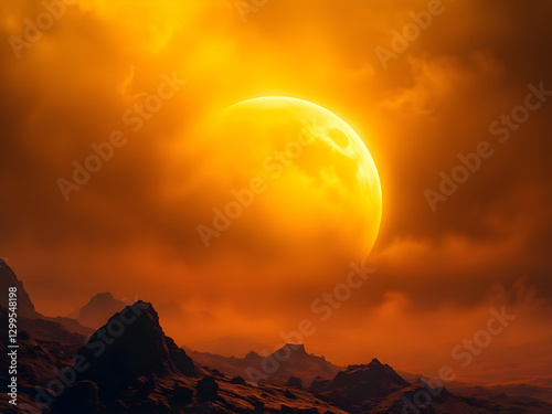 digital image of Venus, the hottest planet in the solar system, with a dense and toxic atmosphere.