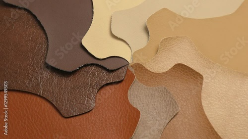 Artificial leather or dermantin for the manufacture of upholstered furniture, shoes or bags. Samples of leatherette. Materials for the textile industry.