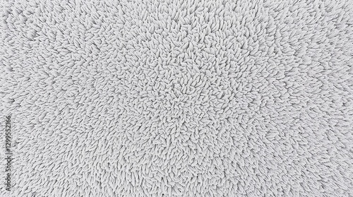 Loop Pile Greyish White Texture Close-Up, Dense Bath Mat Soft Surface, Light Neutral Tone Terry Material, Perfect for Spa Interior Design Mockups & Plush Textile Art