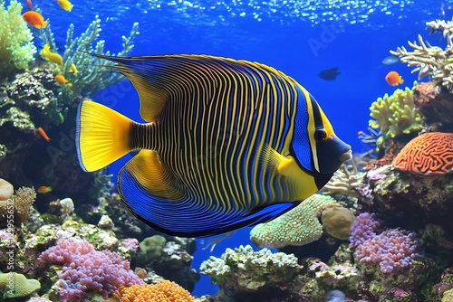 Regal Angelfish in Vibrant Reef photo
