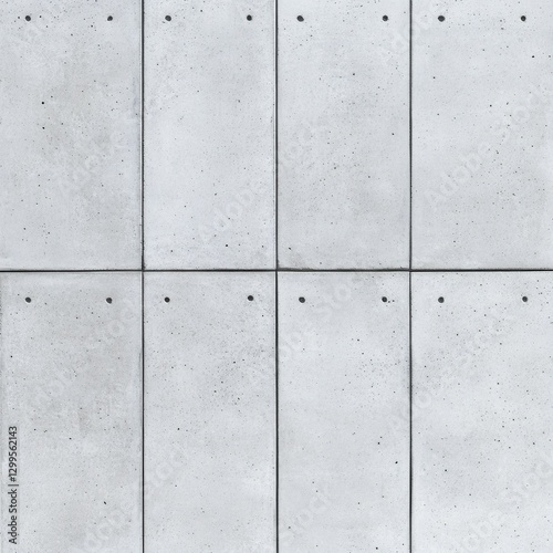 Concrete wall texture with rectangular panels and holes