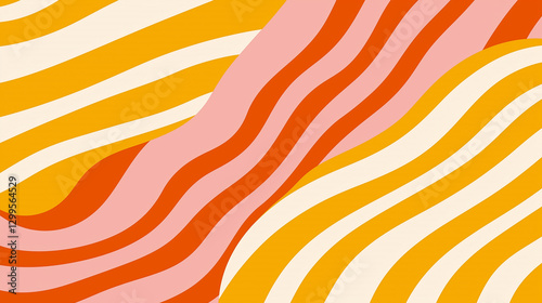 Retro Chic 70s Striped Line Background