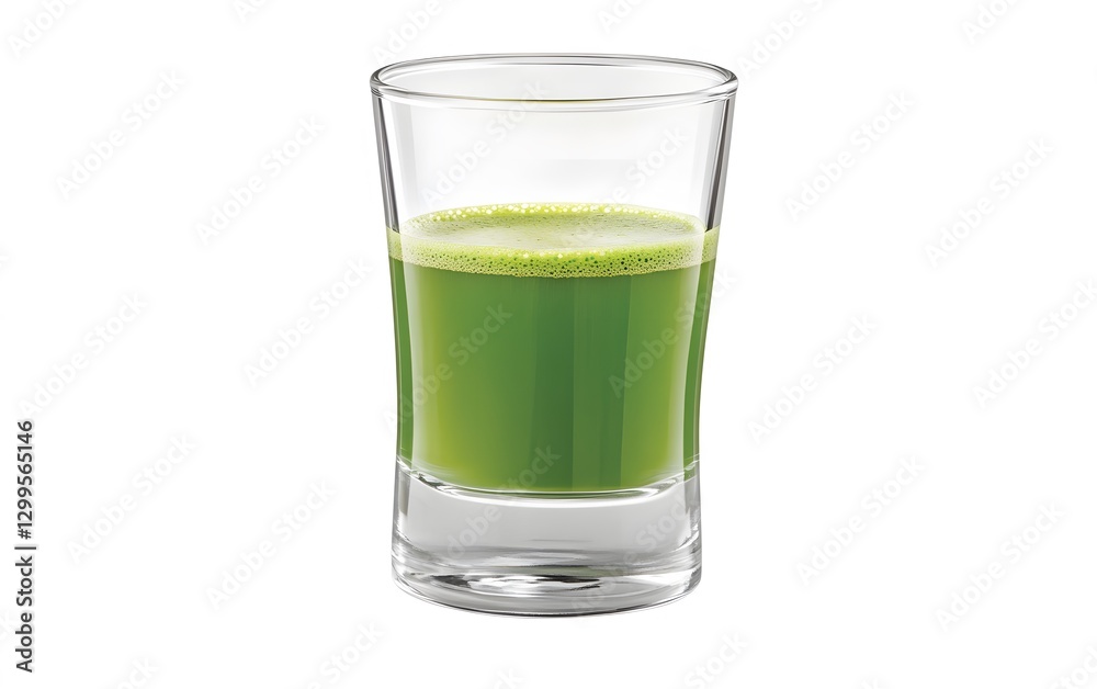 Refreshing Green Juice in Glass Shot Glass Refreshing Green Juice in Glass Shot Glass