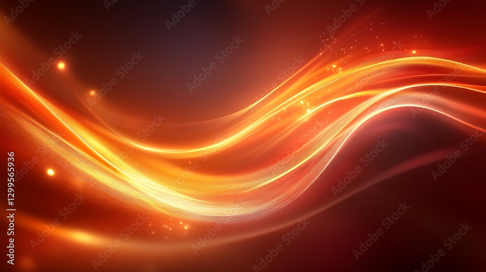 Obraz premium Dynamic Red and Golden Energy Wave Abstract Background Design for Creative Graphic Element