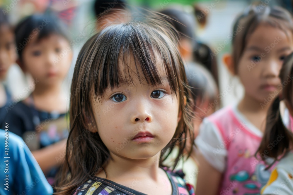 Little asian girl looking at the camera. Selective focus. Little asian girl looking at the camera. Selective focus.