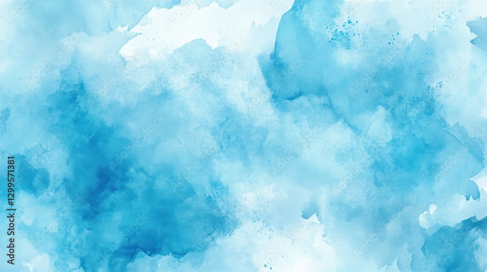 Fototapeta premium Abstract watercolor wash in shades of blue.