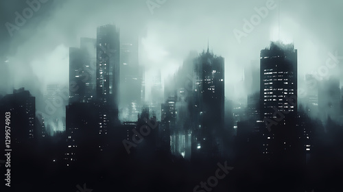moody abstract blurred cityscape