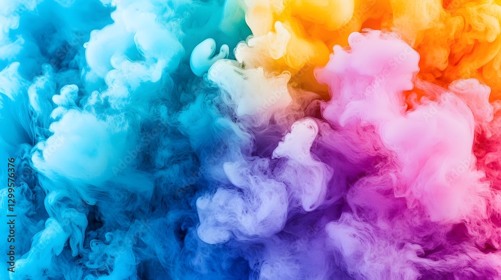 Vibrant Rainbow Ink Swirls Abstract Background Vibrant Rainbow Ink Swirls Abstract Background
