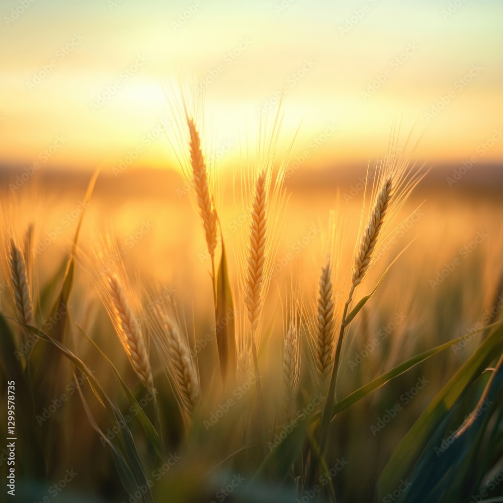 Obraz premium golden Wheat Field at Sunset