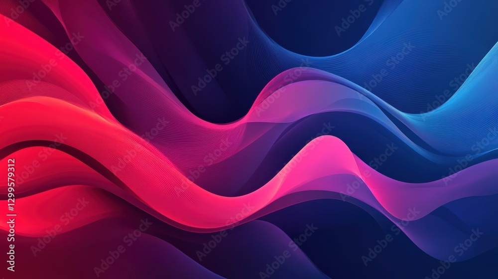 Obraz premium Abstract Pink & Blue Waves