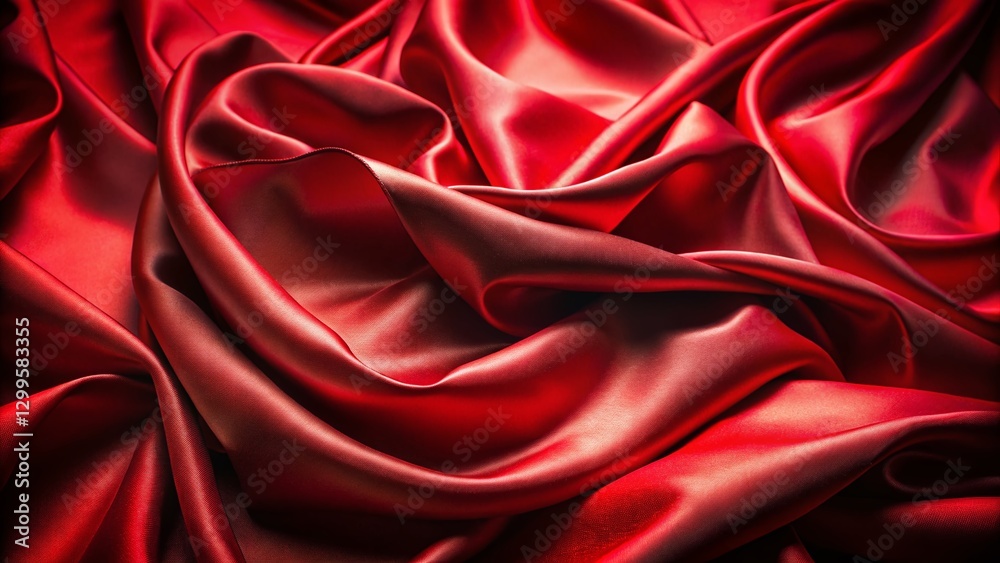 Obraz premium Luxurious Red Silk Satin Drape, Smooth Fabric Texture Background for Elegant Design