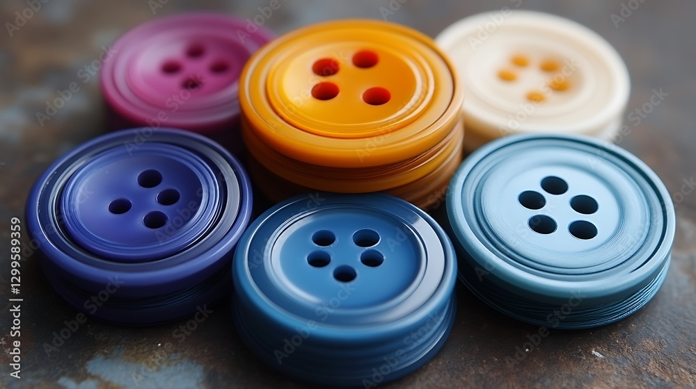 Buttons stacked, craft work, fashion design Buttons stacked, craft work, fashion design