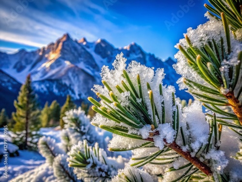 Macro Snow Crystals on Trail Ridge Road, Rocky Mountain National Park, Colorado photo