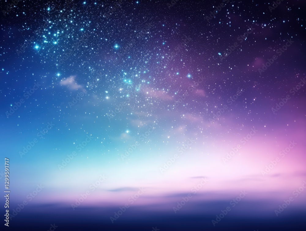 Fototapeta premium Night Sky Starry skies over calm water, creating a dreamy and inspiring vista for meditation uses