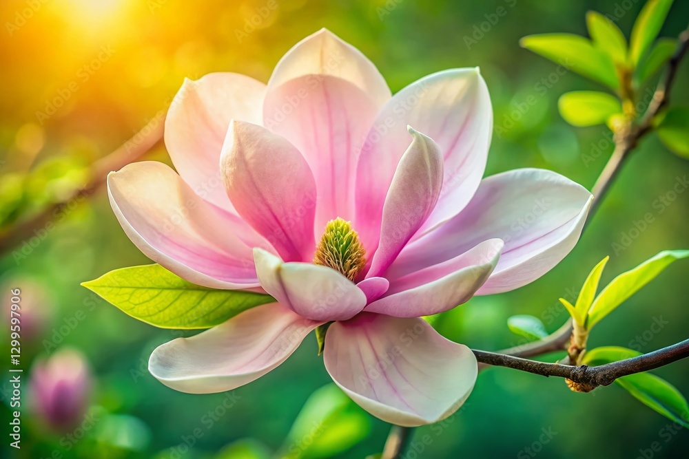 Majestic Magnolia Blossoms in Springtime - Rule of Thirds Composition Majestic Magnolia Blossoms in Springtime - Rule of Thirds Composition