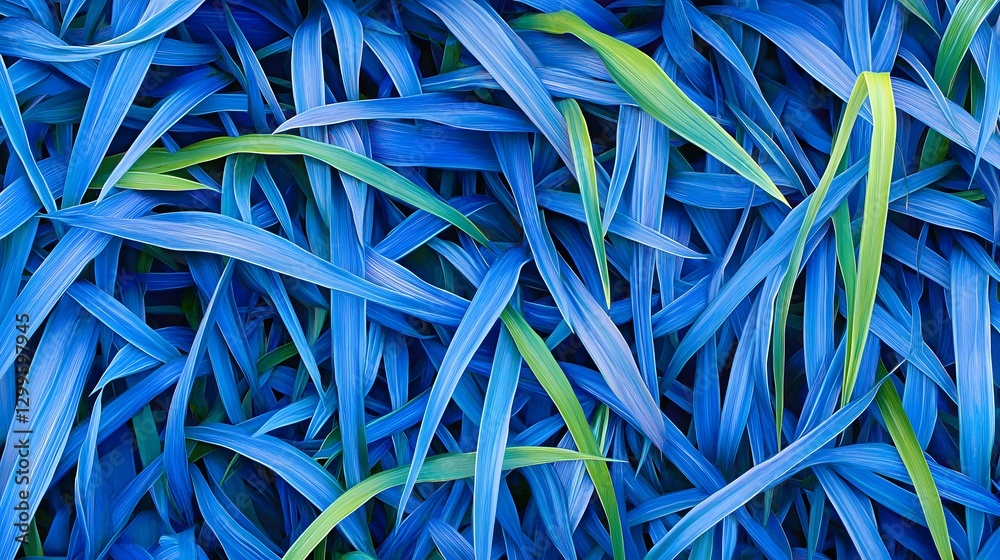 Vibrant Blue Grass Blades Abstract Background Vibrant Blue Grass Blades Abstract Background