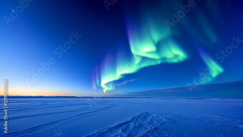 Wallpaper Mural Vast frozen landscape under a stunning aurora Torontodigital.ca