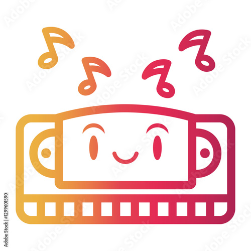 harmonica Line Gradient Icon