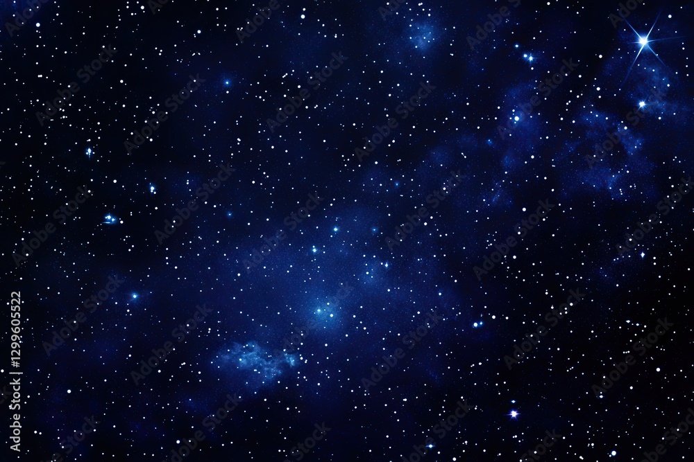 Obraz premium Abstract night sky with stars and Milky Way background. Dark blue space with stardust