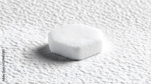 Abstract White Hexagon Shape on Textured Surface