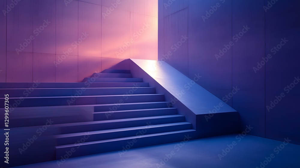 Abstract Purple Staircase Minimalist Architecture Background