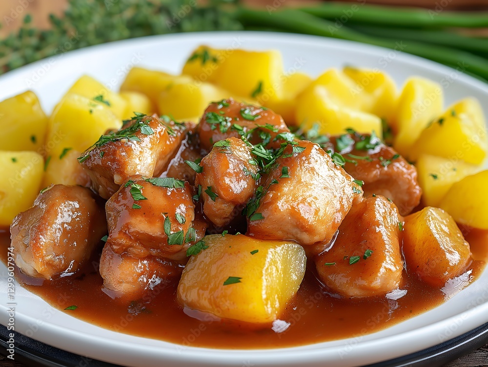 Savory Chicken Stew with Potatoes: A Hearty, Home-Cooked Comfort Food Delight in Vibrant Colors and Fresh Parsley Savory Chicken Stew with Potatoes: A Hearty, Home-Cooked Comfort Food Delight in Vibrant Colors and Fresh Parsley