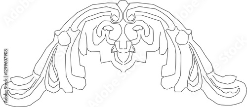 vector sketch illustration silhouette design ornament decoration cornice classic vintage ethnic roman greek  