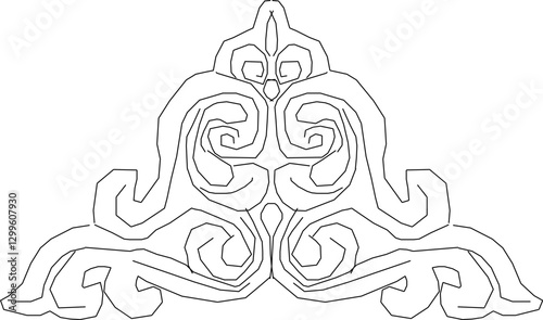 vector sketch illustration silhouette design ornament decoration cornice classic vintage ethnic roman greek  