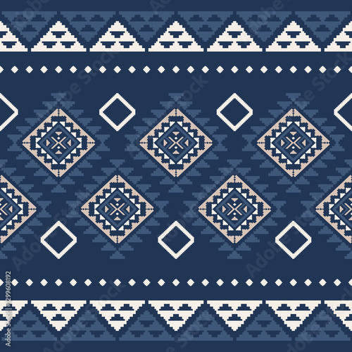 Southwest Aztec geometric Native American Mexican Navajo tribal ethnic boho indian texture ornament seamless pattern fabric colorful design vector for woven textile printing blanket rug carpet fashion