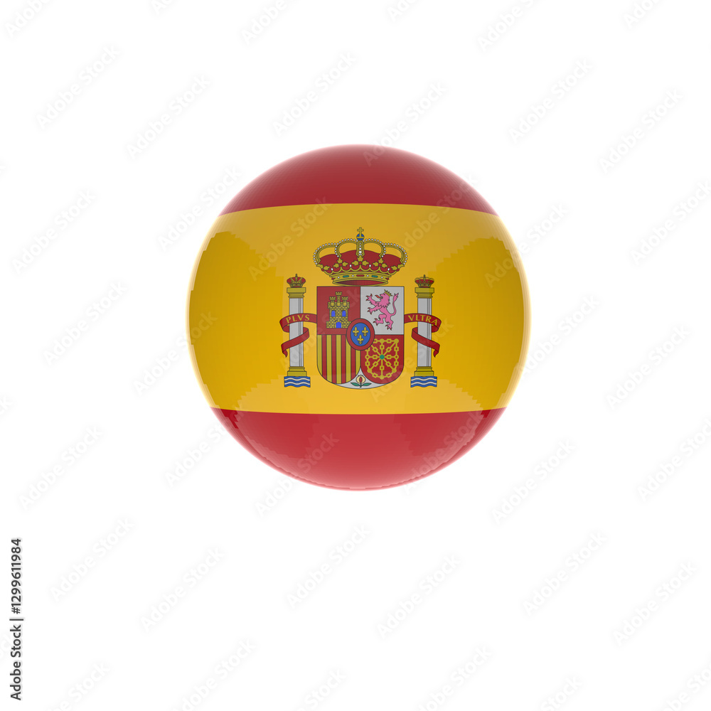 Obraz premium spanish flag button in transparent