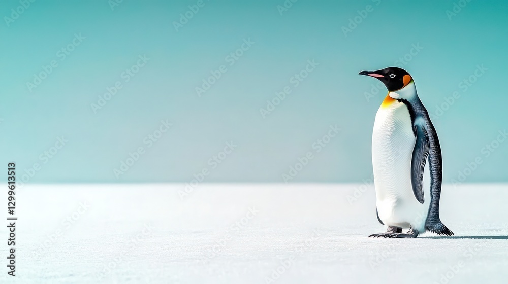 Fototapeta premium Majestic King Penguin on Antarctic Ice Wildlife Photography