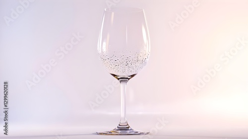 Elegant Wine Glass on Display in Soft Lighting with Sparkling Design