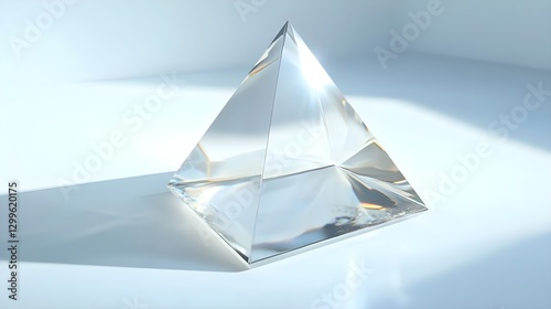 Crystal Pyramid Prism Reflecting Light in Brightroom